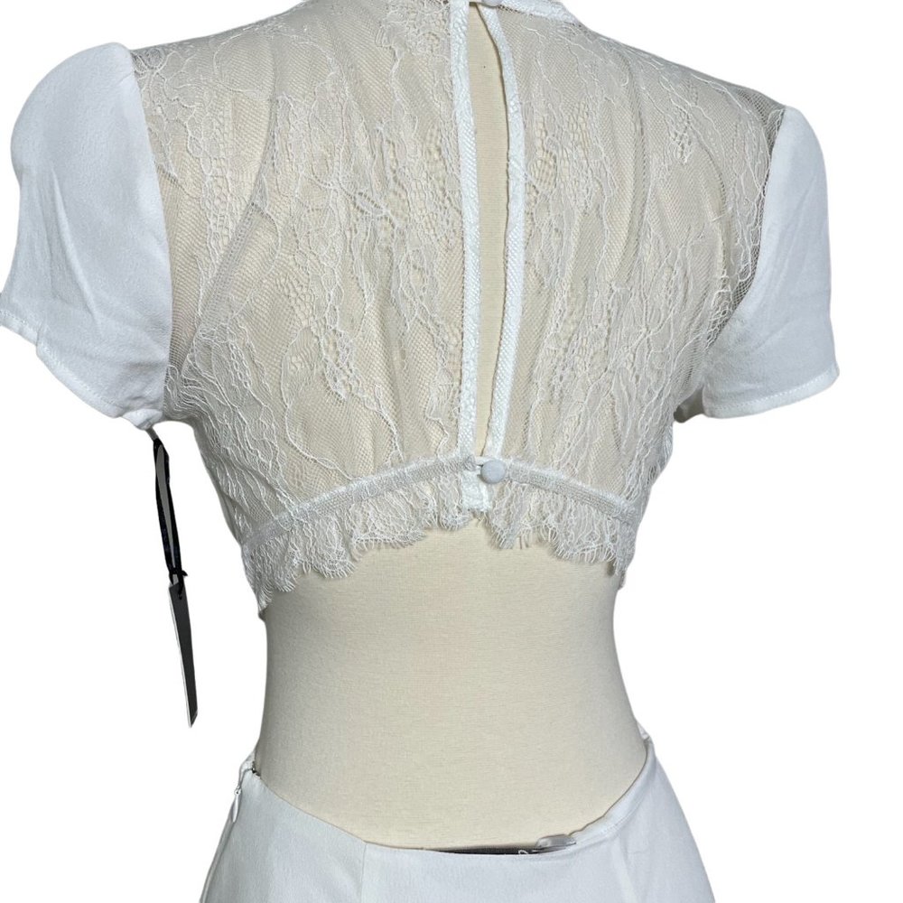 Lovers and Friends Harper Dress White Maxi Front Slit Lace Size Small Sz S New - Picture 7 of 14